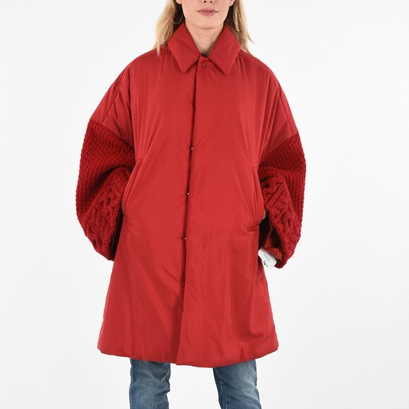 2500$ Undercover Red Cable Knit Sleeve Coat SIZE SMALL